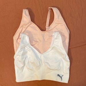 Puma Sports Bras 2 Pack White and Pink M